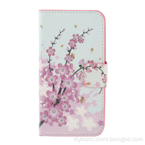 Cherry Blossom Pattern Horizontal Flip Leather Case
